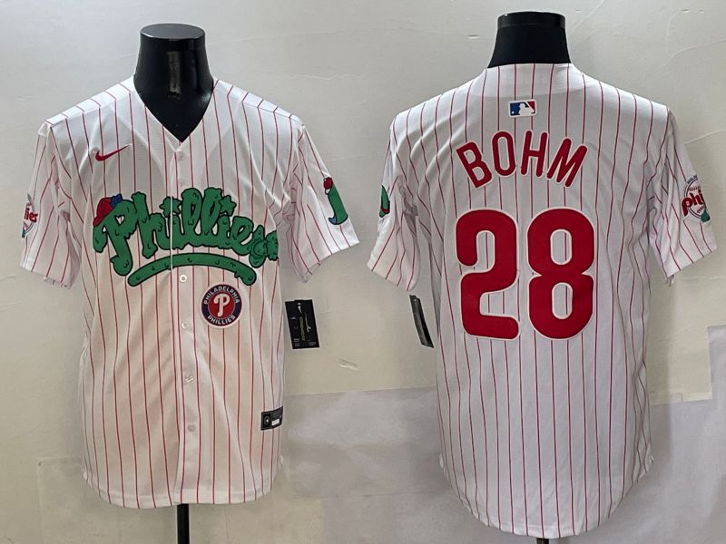 Men Philadelphia Phillies #28 Bohm White Fourth generation Joint Name Nike 2025 MLB Jersey style 16->san francisco giants->MLB Jersey